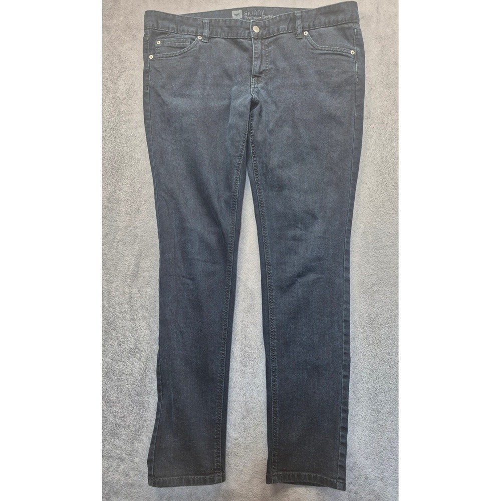 Mossimo Sleek Skinny Premium Denim Jeans 16R Dark Wash Black Stretch Mid Rise